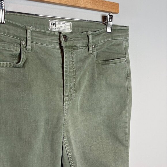Free People Army Green distressed skinny jeans - Picture 2 of 5
